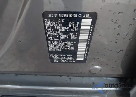 2018 Nissan Armada Platinum z USA, uszkodzony, nr VIN JN8AY2NE3JX700010